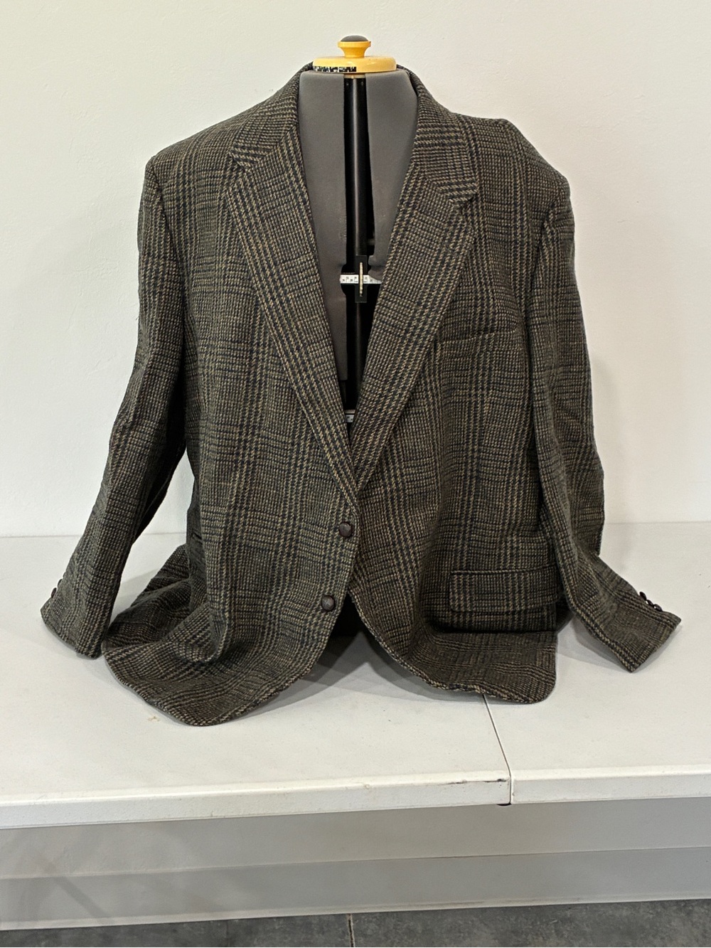 VTG Natural Exchange by Alexander Lloyd Shetland Wool Plaid Sport Coat 58R